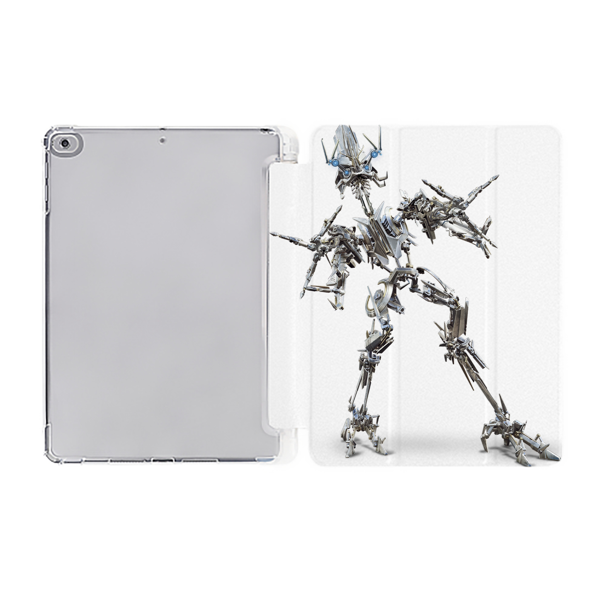 （画像用）  IPad ケース ペン収納付き 三つ折りスタンド PUレザー×シリコン 対応機種9.5/10.5/10.9インチ